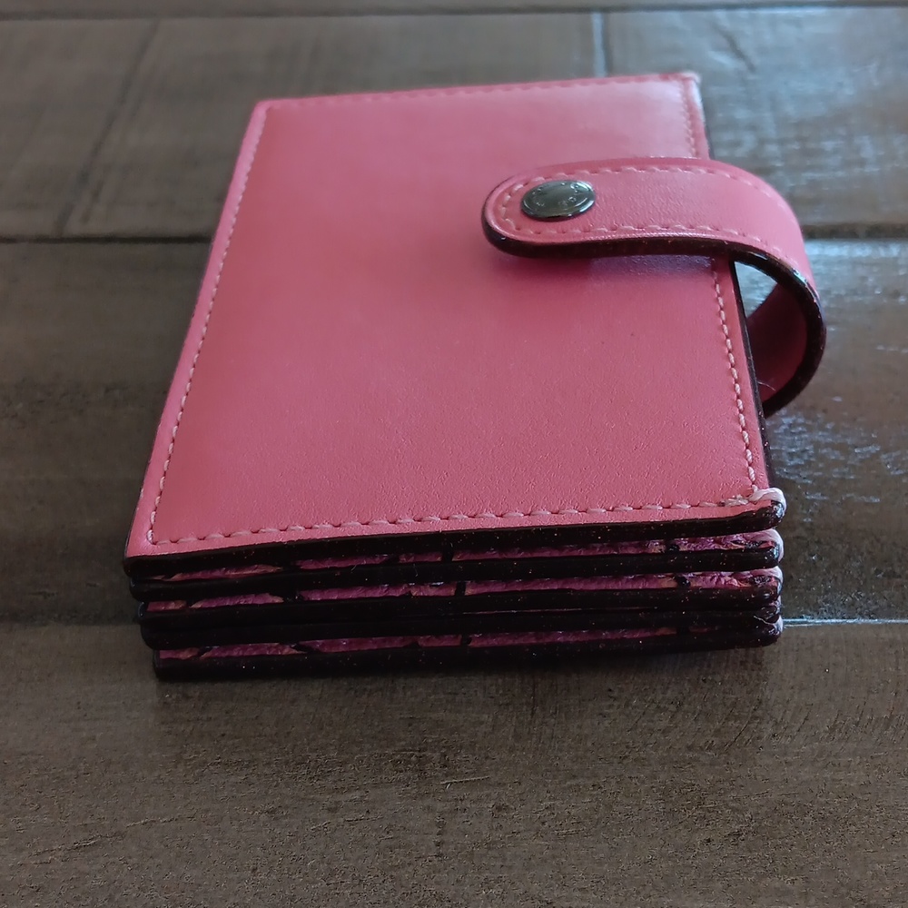 Coach Accordion Card Case Pink Gem